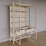 Витрина Primo со стеклянными фасадами и буфетом шпон Светлый дуб варинант исполнения - 4 | Loft Concept в Казани