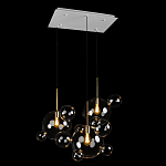 Люстра подвесная 3 лампы с прозрачными стеклянными шарами и золотыми деталями Giopato & Coombes варинант исполнения - 4 | Loft Concept в Казани