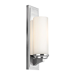 Бра для ванных комнат с белым цилиндрическим плафоном на прямоугольном основании цвета хром Feiss варинант исполнения - 1 | Loft Concept в Казани