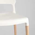 Пластиковый стул на ножках из массива бука Ferret White варинант исполнения - 8 | Loft Concept в Казани