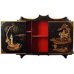 Винтажная полка в Китайском стиле c ручной росписью Chinese Shelf Black варинант исполнения - 2 | Loft Concept в Казани