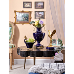 Ваза темно-синего цвета из фарфора с бронзовыми стрекозами Eden Garden porcelain and bronze варинант исполнения - 4 | Loft Concept в Казани