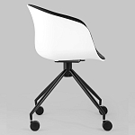 Офисное кресло из пластика с мягким сиденьем Eggshell Black варинант исполнения - 3 | Loft Concept в Казани