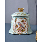 Шкатулка голубого цвета с рисунком и состаренным эффектом Eden Garden варинант исполнения - 4 | Loft Concept в Казани