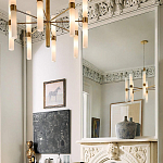 Люстра золотая с 16-ю тонкими цилиндрическими плафонами Shoulders варинант исполнения - 2 | Loft Concept в Казани