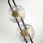 Подвесной светильник с 2-мя прозрачными стеклянными плафонами и золотистыми центральными вставками Virelia  варинант исполнения - 6 | Loft Concept в Казани