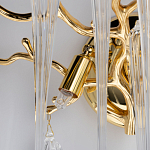 Бра золотого цвета с разветвленными ветвями и длинными прозрачными подвесками в форме стеклянных сосулек Droplet Chandelier варинант исполнения - 6 | Loft Concept в Казани