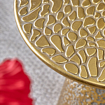 Журнальный столик с конусообразной основой и текстурной поверхностью золотого цвет Ethnic Metal варинант исполнения - 2 | Loft Concept в Казани