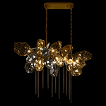 Люстра подвесная с 22-мя гранёными стеклянными плафонами с вертикальными подвесками Gilded Mirage  варинант исполнения - 3 | Loft Concept в Казани