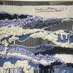 Современное ткачество гобелен в синих оттенках Blue Undine II варинант исполнения - 1 | Loft Concept в Казани