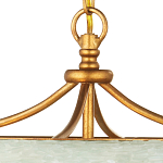 Подвесной светильник с каскадом из стеклянных декоративных элементов на золотом каркасе Shining Sea Glass варинант исполнения - 2 | Loft Concept в Казани