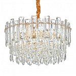 Круглая люстра с хрустальными подвесками на золотистом каркасе Gorgeous Crystal Light варинант исполнения - 4 | Loft Concept в Казани