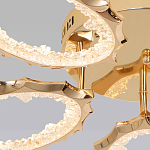 Потолочная люстра с 5-ю светодиодными лампами с золотистым каркасом Ring of Fire варинант исполнения - 3 | Loft Concept в Казани