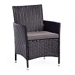 Обеденный комплект из искуственного ротанга Vintara черный варинант исполнения - 7 | Loft Concept в Казани