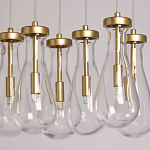 Люстра с 9-ю прозрачными стеклянными плафонами в форме капли Lucid Rain  варинант исполнения - 4 | Loft Concept в Казани