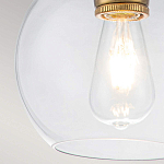 Подвесной светильник латунного цвета с прозрачным стеклянным плафоном Feiss варинант исполнения - 8 | Loft Concept в Казани