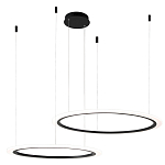 Люстра подвесная светодиодая с двумя черными кольцами Ring Horizontal варинант исполнения - 2 | Loft Concept в Казани