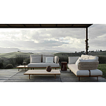 Дизайнерский кофейный стол из дерева с керамической столешницей уличный SWAY Coffee Table варинант исполнения - 3 | Loft Concept в Казани