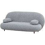 Двухместный диван с мягкой обивкой из ткани серый на деревянных ножках Michael Sofa Grey варинант исполнения - 2 | Loft Concept в Казани