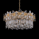 Люстра круглая с декоративными элементами в виде крупных хрустальных цветов Palace Gardens варинант исполнения - 2 | Loft Concept в Казани