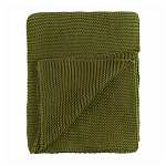 Плед из хлопка жемчужной вязки оливкового цвета Waffle Comfort варинант исполнения - 1 | Loft Concept в Казани