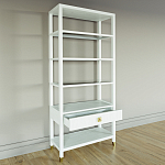 Стеллаж Elsa Dreams White со стеклянными полками и ящиком варинант исполнения - 3 | Loft Concept в Казани