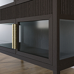 Витрина Primo со стеклянными фасадами и 2 ящиками Темный орех варинант исполнения - 3 | Loft Concept в Казани