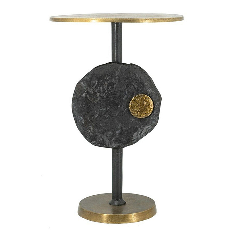 Столик приставной с абстрактным основанием и акцентом в виде золотистого диска Heavenly Space  в Казани | Loft Concept 
