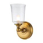 Бра для ванных комнат с прозрачным плафоном из стекла с пузырьками на основании цвета латунь Feiss варинант исполнения - 1 | Loft Concept в Казани