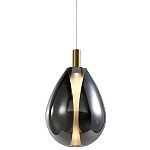 Подвесной светильник со стеклянным плафоном в форме капли дымчатого цвета NAOMI drop smoke варинант исполнения - 3 | Loft Concept в Казани