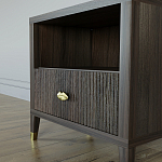 Прикроватная тумбочка с полкой Elsa Dreams Walnut  варинант исполнения - 3 | Loft Concept в Казани