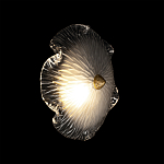 Бра в форме прозрачного стеклянного цветка с рельефной текстурой Textured Glass варинант исполнения - 2 | Loft Concept в Казани