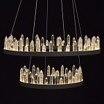 Люстра с двумя кольцами черного цвета с хрустальными элементами QUARTZ CRYSTAL варинант исполнения - 5 | Loft Concept в Казани