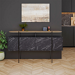 Комод с цветом фасада черный мрамор с деревянной столешницей на металлических ножках HANLEY CONSOLE HITIT BENDIR варинант исполнения - 1 | Loft Concept в Казани
