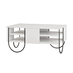 Стол журнальный прямоугольной формы с 2-мя полками белого цвета NORFOLK WHITE варинант исполнения - 1 | Loft Concept в Казани