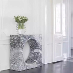 Дизайнерский журнальный стол квадратной формы с круглой нишей Guxawar варинант исполнения - 2 | Loft Concept в Казани