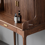 Туалетный стол деревянный с ящиком и зеркалом Moon Walnut Furniture варинант исполнения - 4 | Loft Concept в Казани