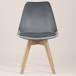 Стул с мягким велюровым сиденьем Arvika Grey варинант исполнения - 3 | Loft Concept в Казани