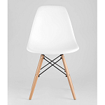 Пластиковый стул на ножках из массива бука Eames White  варинант исполнения - 4 | Loft Concept в Казани