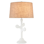 Настольная лампа с белым каркасом и тканевым абажуром Natural Stems варинант исполнения - 1 | Loft Concept в Казани