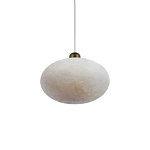 Подвесной светильник с плафоном в виде эллипса из белого алебастра Cryptocrystalline Stone варинант исполнения - 3 | Loft Concept в Казани