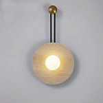 Бра круглое с каменным основанием и плафоном из стекла в форме шара Shaw Marble Lighting варинант исполнения - 4 | Loft Concept в Казани