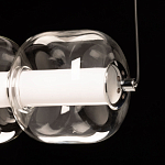 Люстра линейная с 6-ю прозрачными стеклянными плафонами округлой формы HANDLE GRAPE варинант исполнения - 10 | Loft Concept в Казани