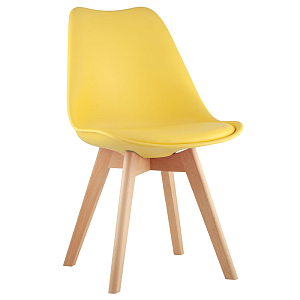 Стул с основой из пластика и мягким сиденьем Arvika Yellow