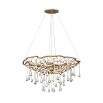 Люстра подвесная золотого цвета с металлическим сетчатым основанием и стеклянными каплевидными подвесками Hinkley варинант исполнения - 2 | Loft Concept в Казани