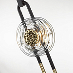 Подвесной светильник черного цвета с прозрачным стеклянным плафоном и золотистой центральной вставкой Virelia  варинант исполнения - 6 | Loft Concept в Казани