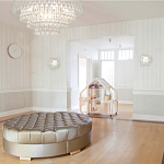 Люстра подвесная круглая с молочными стеклянными подвесками в форме капель Droplet Chandelier варинант исполнения - 4 | Loft Concept в Казани