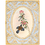 Декоративный постер с изображением птиц в раме с рельефным растительным узором Blooming Birds Poster варинант исполнения - 11 | Loft Concept в Казани