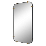 Зеркало настенное в черной металлической раме Mirror Cardinal варинант исполнения - 1 | Loft Concept в Казани