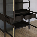 Витрина Primo со стеклянными фасадами и 2 ящиками Темный орех варинант исполнения - 5 | Loft Concept в Казани